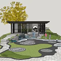 New Chinese-style Corridor Frame Garden Pavilion Corridor Frame 3d model