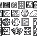 New Chinese-style engraved combination for window and window 3d model