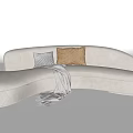Light Gray Curved Sectional Sofa With Throw Pillows Blanket And Side Table 3d model