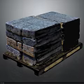 Stacked Natural Stone Blocks With Various Colors On Wooden Pallet For Decorative Use