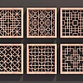 Decorative Wooden Carved Lattice Windows With Various Intricate Patterns And Designs
