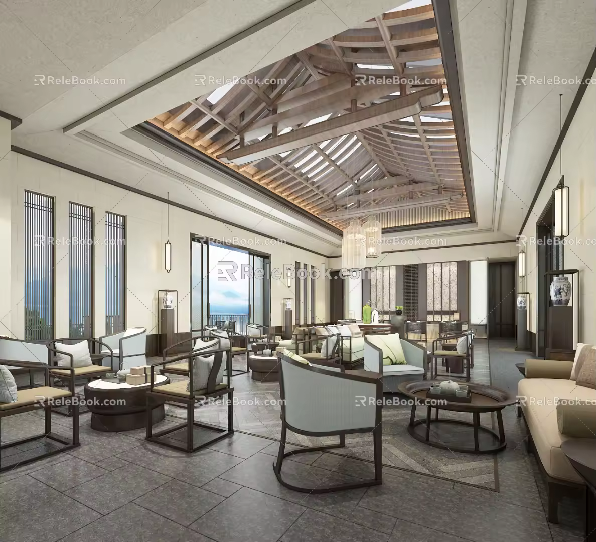 New Chinese Reception Room Reception Room 3d model