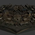 Detailed Industrial Building Model Featuring Factory Structures Chimneys And Intricate Urban Layout