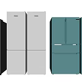 Modern Stylish Refrigerators Featuring Black Light Blue and Silver Color Designs