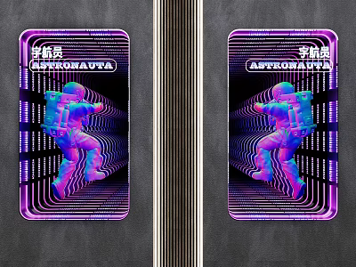 Vibrant ASTRONAUTVA Commercial Equipment With Neon Design And Astronaut Graphics 3d model