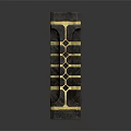 Artistic Black And Gold Pillar With Stone Material And Geometric Pattern Design 3d model