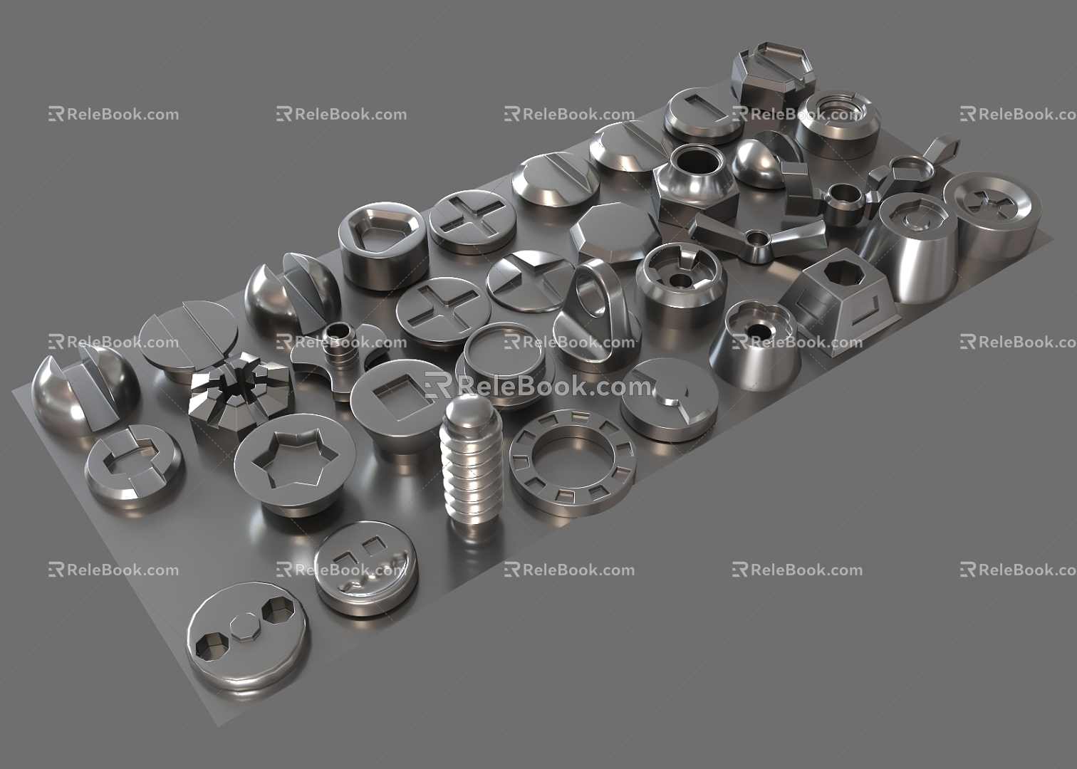 Screw Screw Cap Screw Parts Screw Fittings Female Screw Cone Gear Nut Bolt Mechanical Small Parts 3d model