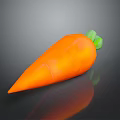 Fresh Vibrant Orange Carrot with Green Leaves on Dark Surface