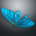 Vibrant Blue Iridescent Butterfly With Shiny Wings And Detailed Scales