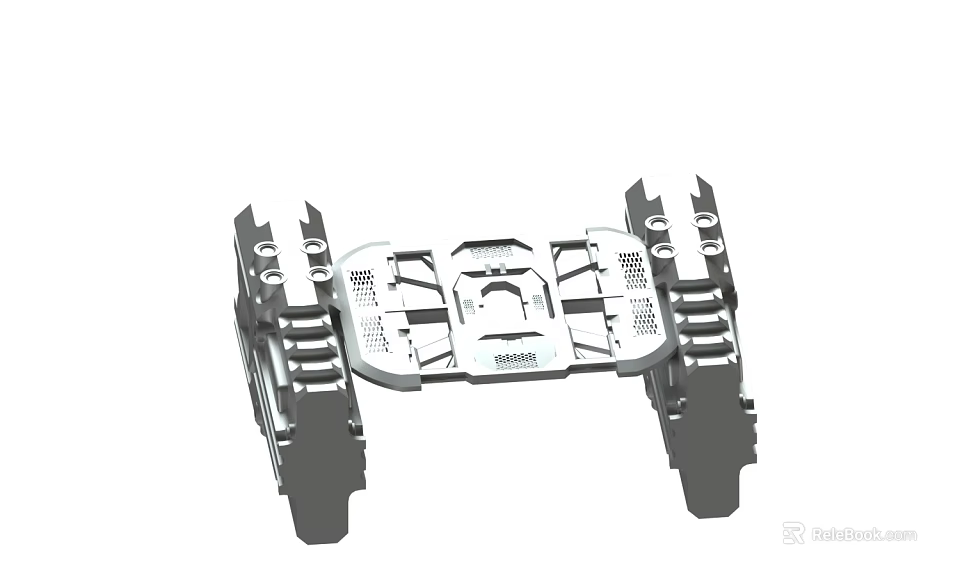 Industrial Mechanical Metal Bracket Structure With Holes And Support Frame 3d model 