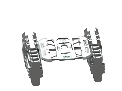 Industrial Mechanical Metal Bracket Structure With Holes And Support Frame 3d model