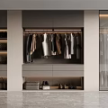 Sleek Modern Wardrobe Design With Hanging Clothes Shoes Drawers And Storage Boxes