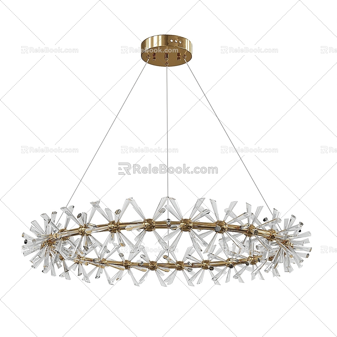 Modern chandelier ceiling tube lamp star glass 3d model