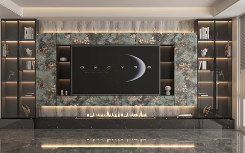 TV background wall 3d model