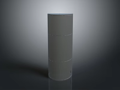 Sleek Gray Cylindrical Multi Layered Computer Server Unit With Textured Surface Design 3d model