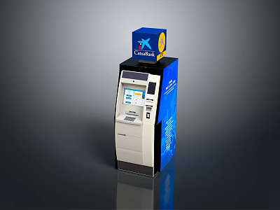 Chase ATM Machine With Blue Top Logo White Body And Digital Screen 3d model