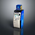 Chase ATM Machine With Blue Top Logo White Body And Digital Screen