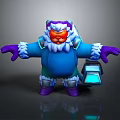 Game Movie Character With Blue Outfit White Fur Collar Red Face Purple Boots Holding Lantern 3d model
