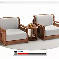 New Chinese-style Single Sofa 3d model