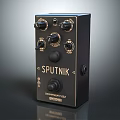 Black Sputnik Chromatic Fuzz Musical Instrument Effects Pedal With Knobs And Maker's Mark 3d model