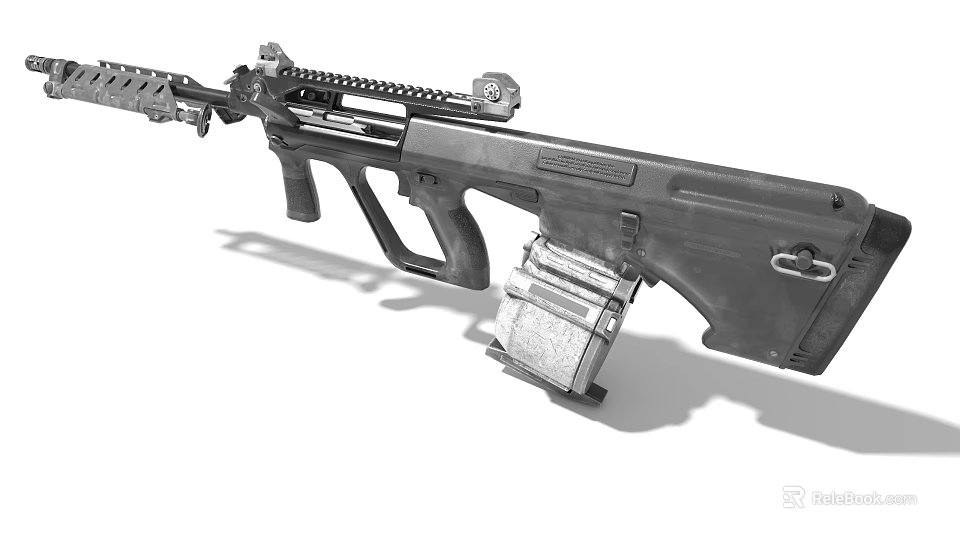 Game Movie Character Wielding Modern Tactical Assault Rifle With Magazine And Scope 3d model 