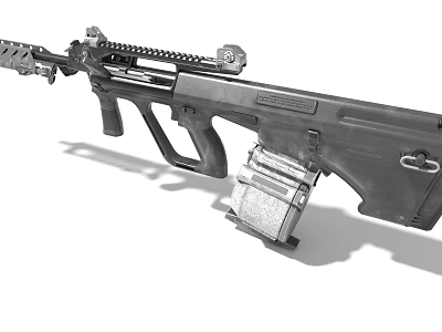 Game Movie Character Wielding Modern Tactical Assault Rifle With Magazine And Scope 3d model