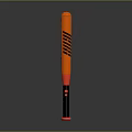 Sports Equipment Orange And Red Baseball Bat With Black Stripes And Comfortable Grip Design