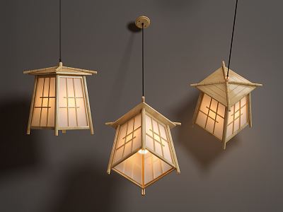 Japanese-style chandelier 3d model