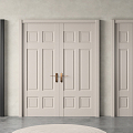 Modern Double-door Solid Wooden Door Interior Door Paint-free Door Single-door Room Door 3d model