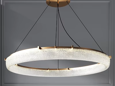 Modern Circular Chandelier With Metal Frame And Frosted Glass Shade For Interior Lighting 3d model