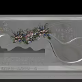 Exquisite Photo Check In Spot With Colorful Flowers White Backdrop Wavy Design And Life Theme