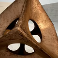 Copper Geometric Decorative Ornament Set With Hollow Design For Home Decor