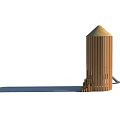 Decorative Bamboo Garden Ornament With Conical Roof And Vertical Slats Design