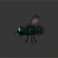 3D Designed Mosquito Character With Green Body Red Eyes White Wings And Detailed Legs