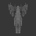 Red and Black Interstellar Spaceship With Futuristic Design For Cosmic Exploration