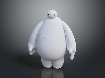 Soft White Cute Plush Toy With Round Body For Home Decoration 3d model Soft White Cute Plush Toy With Round Body For Home Decoration 3d model