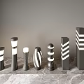 Stylish Black Outdoor Lights With Various Modern Designs And White Stripes
