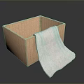 Woven Storage Basket With Soft Light Colored Towel For Home Organization And Daily Use