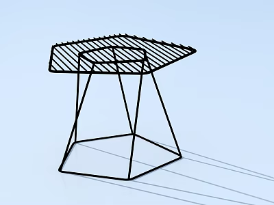 Modern Single Chair with Geometric Structure Square Seat and Angled Legs Design 3d model