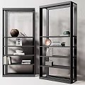 Black Open Multi Layer Storage Shelves For Home Decor And Display Items 3d model