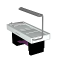 Modern Massage Bed with White Surface and Sturdy Black Support Legs