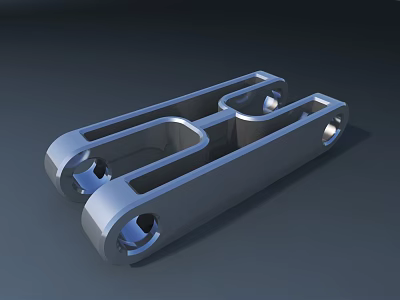 Silver Metal Mechanical Parts With Holes And Industrial Structure Design 3d model