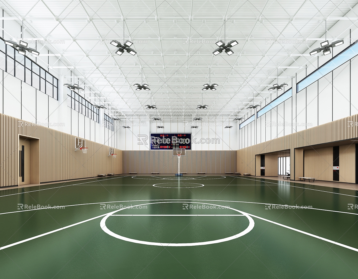 Modern Basketball Gymnasium Indoor Basketball Gymnasium Sports Center Basketball Gymnasium Sports Hall 3d model