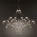 Crystal Chandelier With Sparkling Lights And Hanging Pendants For Elegant Home Decor