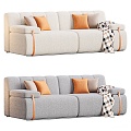 modern double sofa sofa leisure sofa 3d model