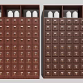 Traditional Chinese Medicine Cabinets With Numerous Drawers And White Bottles On Top