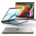 Modern Apple MacBook Laptops With Sleek Design And Colorful Display Screens