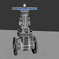 Industrial Stainless Steel Gate Valve Featuring Blue Handle And Flange Design