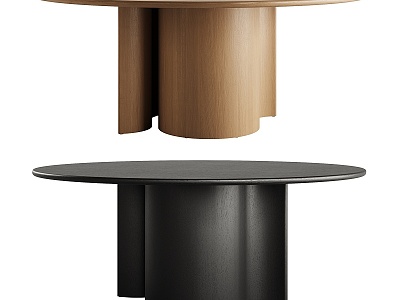 Modern Dining Table Solid Wood Dining Table Round Dining Table Coffee Table 3d model