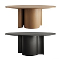 Modern Dining Table Solid Wood Dining Table Round Dining Table Coffee Table 3d model